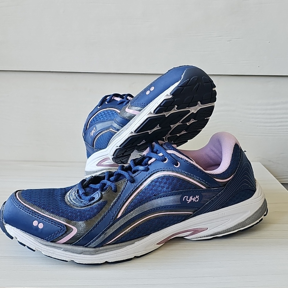 Ryka Girls' Navy and Light Pink Athletic Sneakers